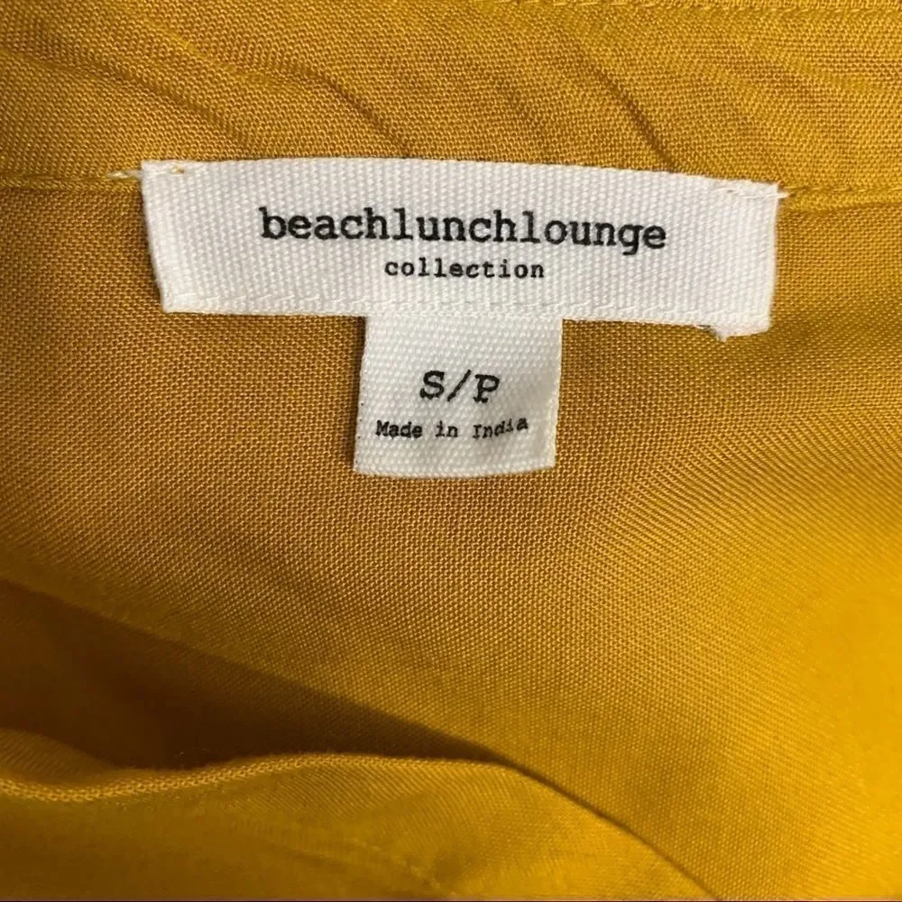Beach Lunch Lounge Mustard Yellow Aztec Finely Embroidered Boho Dress - S‎